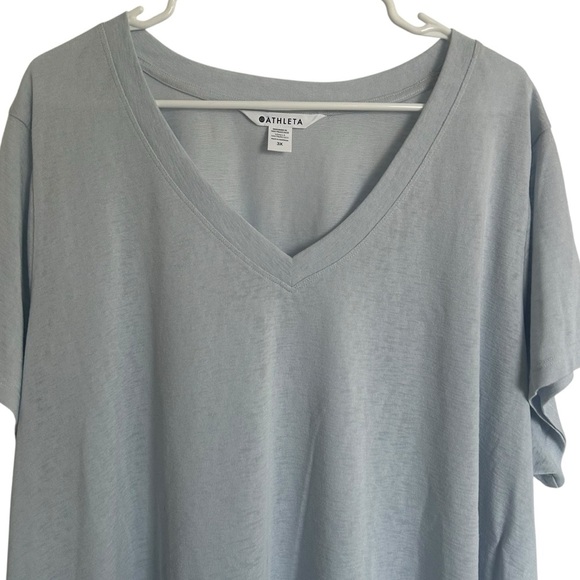 Athleta Breezy Scoop V Neck Tee 3X in gray - Picture 2 of 2